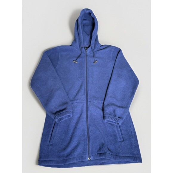 Lands' End Women's Fleece Full Zip Hooded Jacket Coat Size Small 6-8 Blue - Picture 1 of 9